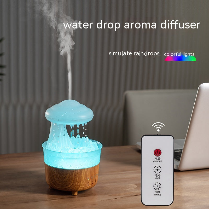 Rain Cloud Humidifier with Falling Raindrops, Mood Lights and Remote