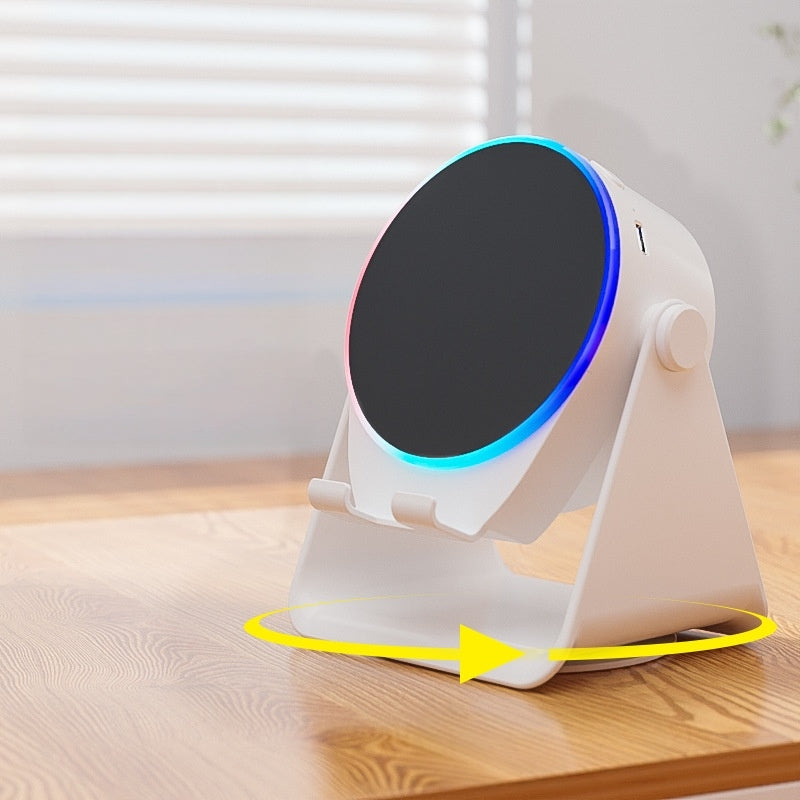 Induction phone stand speaker — white round