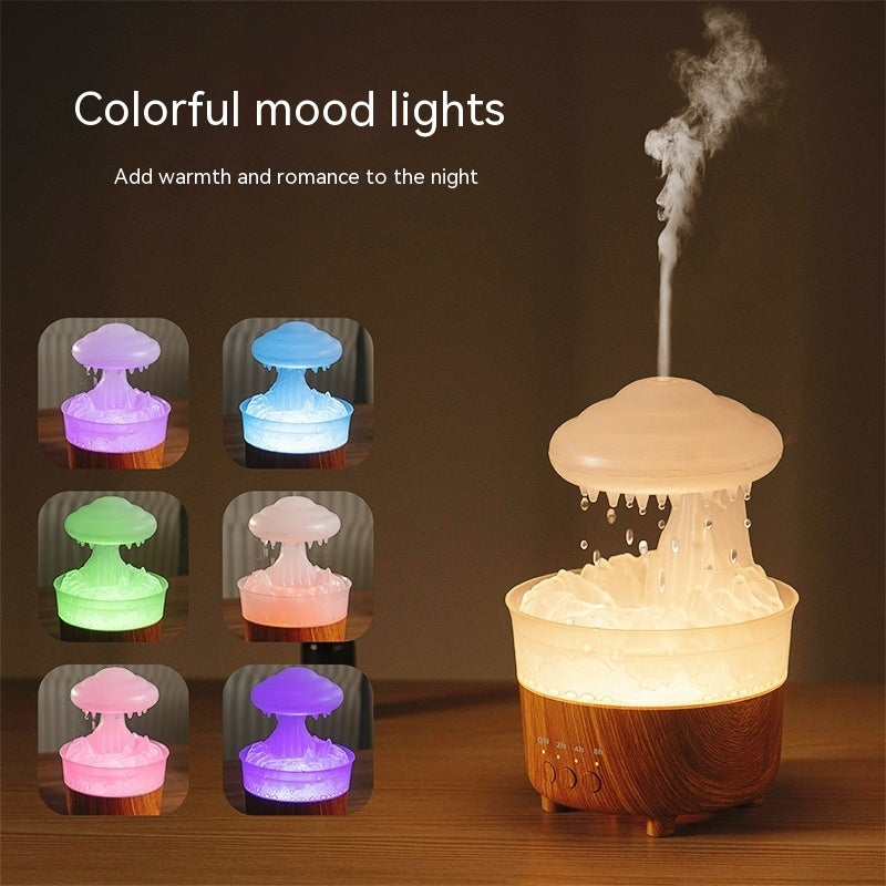 Rain Cloud Humidifier with Falling Raindrops, Mood Lights and Remote