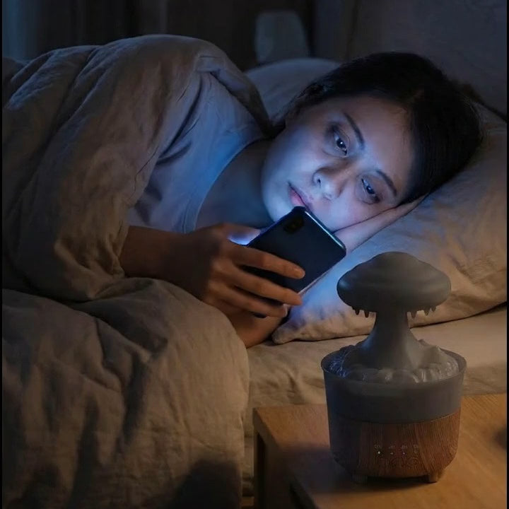 Rain Cloud Humidifier with Falling Raindrops, Mood Lights and Remote