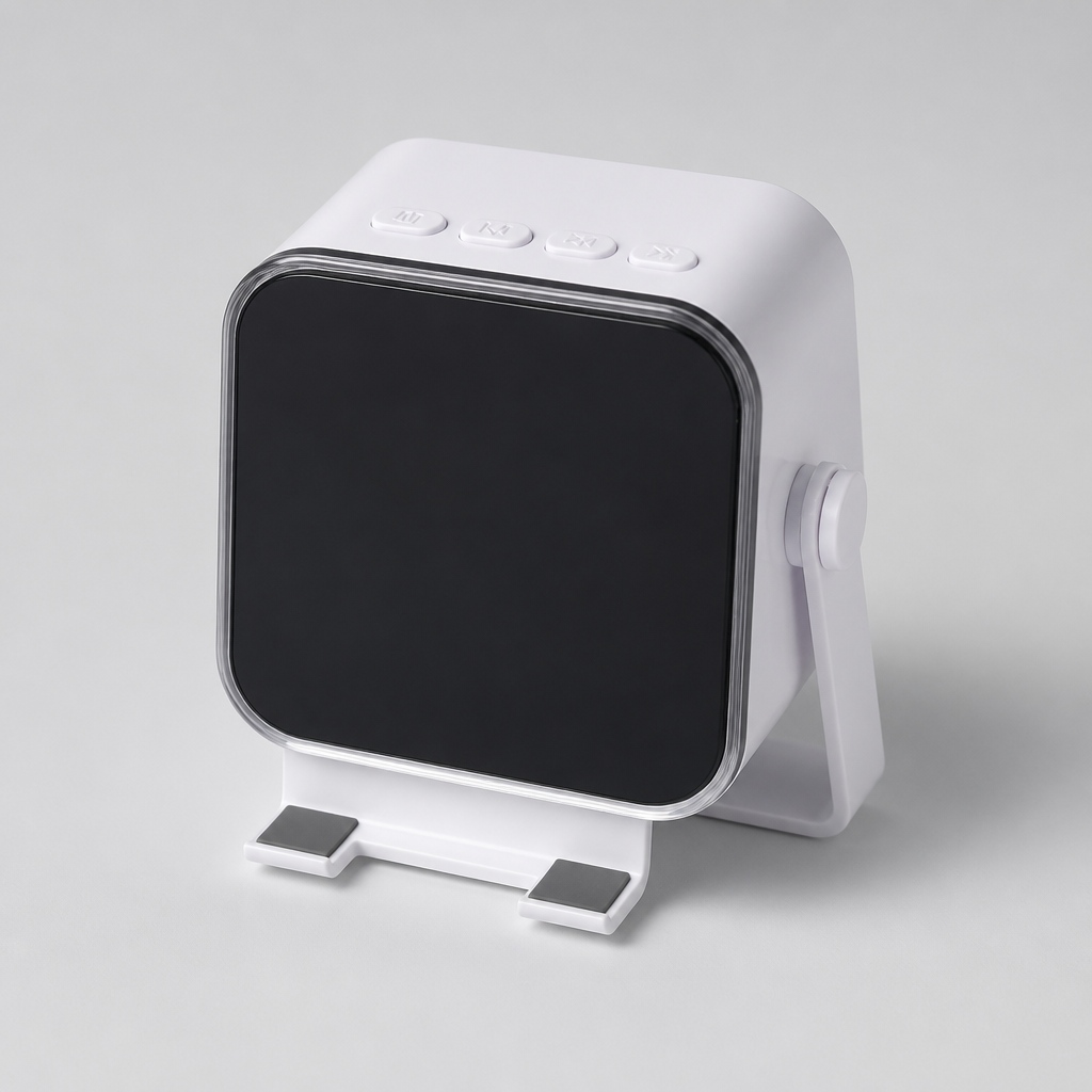 Calmly Goods induction phone stand speaker — square / white