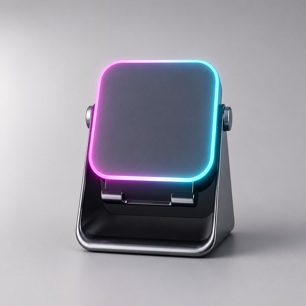 Calmly Goods induction phone stand speaker — square / black